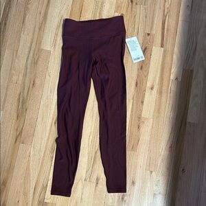 Lululemon NWT Burgundy Plum High-Waisted Leggings Fleece Lined Size 6